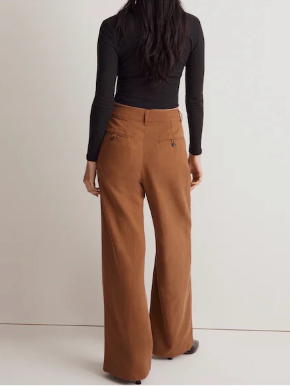 Madewell Harlow Wide-Leg Pants Brown High Rise Trouser Pant Size 8 NWOT - Picture 4 of 7